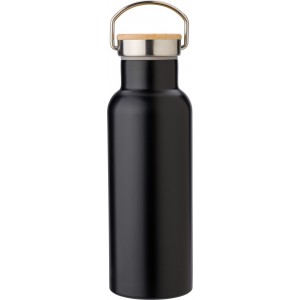 Duplafal rozsdamentes acl palack, 500 ml, fekete