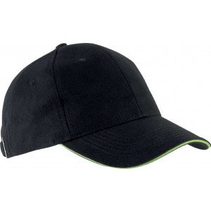 Kup Orlando 6 paneles sapka, Black/Lime, U